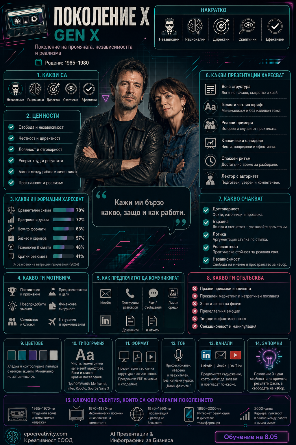 Инфографика за Поколение X – какви презентации и инфографики харесва Gen X
